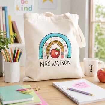 Personalised Thank You Teacher Tote Bag Shopper Gift, 4 of 6