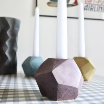 Sustainable Concrete Geometric Chunky Candle Holder, 2 of 12