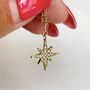 Crystal Northern Star Necklace In Gold Plate, thumbnail 3 of 4