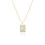 Cream And Green Rectangle Necklace, thumbnail 1 of 7