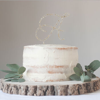 Personalised Initial Simple Wedding Cake Topper, 2 of 5