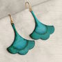 Verdigris Turquoise Art Nouveau Earrings, thumbnail 1 of 6