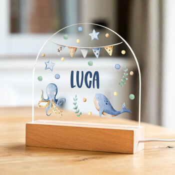 Personalised Sea Life Night Light For Children, 5 of 7
