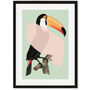 Mint Toucan In Blush Pop Art Print, thumbnail 3 of 6
