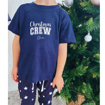 Personalised Christmas Crew Pyjamas | Navy, 2 of 2