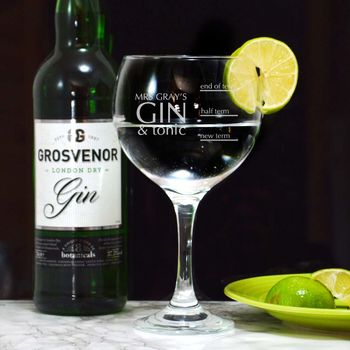 Personalised Gin Glass Thank You Teacher Gift, 2 of 2