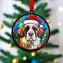 St Bernard In Santa Hat Suncatcher Decoration, thumbnail 4 of 6