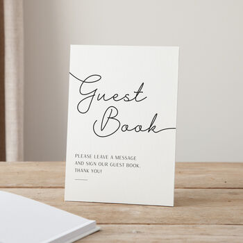 Minimal Script Personalised Names Wedding Guest Book, 3 of 3
