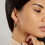 9ct Gold Deco Dropper Earrings With Nephrite, thumbnail 2 of 12