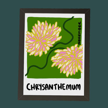 November Chrysanthemum Birth Flower Print, 4 of 4