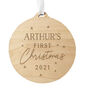 Personalised Baby's First Christmas Round Wooden Decoration, thumbnail 3 of 3