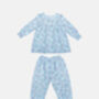 Girls Cotton Pyjama Set Blue Cosmic Moon And Star, thumbnail 7 of 9