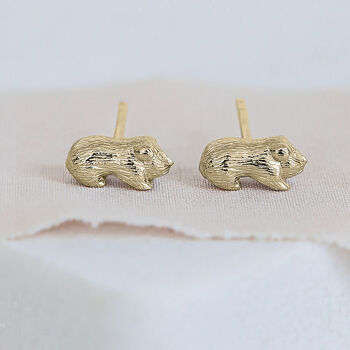 18ct Gold Plated Baby Guinea Pig Earrings, 2 of 8