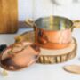 Hammered Solid Copper Cookware Set With Lid, Tin Lined Inside, thumbnail 5 of 8