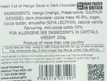 Heart Full Of Mango Stripes Dipped In Dark Chocolate, 7 of 7