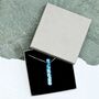Ice Blue Glass And Sterling Silver Pendant Necklace, thumbnail 6 of 12