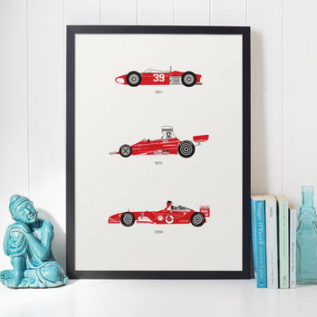 Iconic Ferrari Race Car Collection Print, 2 of 2
