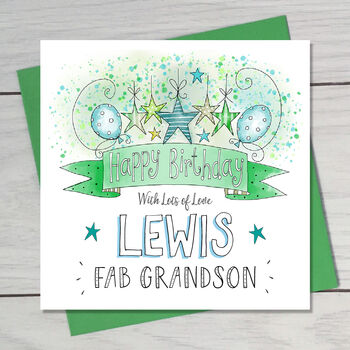 Grandson Star Birthday Card, 4 of 4