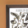 Gaggle Of Geese Watercolour Print, thumbnail 3 of 9