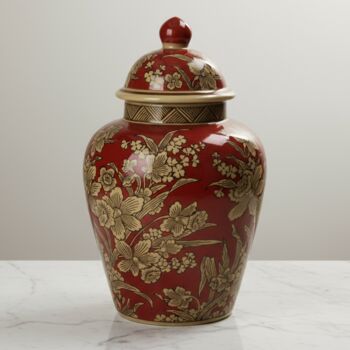 Chinoiserie Ginger Jar Nistelrode Red Gold Porcelain, 7 of 7