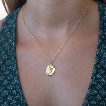 Engraved Gold Plated Scorpio Zodiac Necklace, 2 of 6