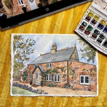 Personalised Watercolour House Portrait Illustration, 9 of 12