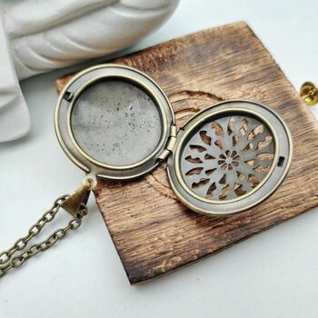 Personalized Round Brass Photo Locket Necklace, 2 of 5