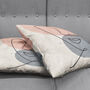 Abstract Face Cushion Cover With Pink, Grey, Beige, thumbnail 4 of 7