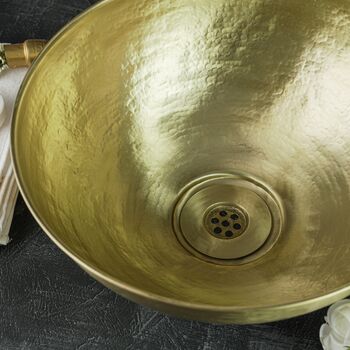 Solid Brass Vessel Sink For Kitchen And Bathroom, 400 Mm Diameter, 7 of 10