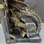 Pair Of Steampunk Dragon Bookends – Silver And Gold Retro, thumbnail 9 of 12