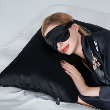 Silk Pillowcase Gift Box Black 100% Pure Soft Mulberry Silk Satin Standard Double, 8 of 9