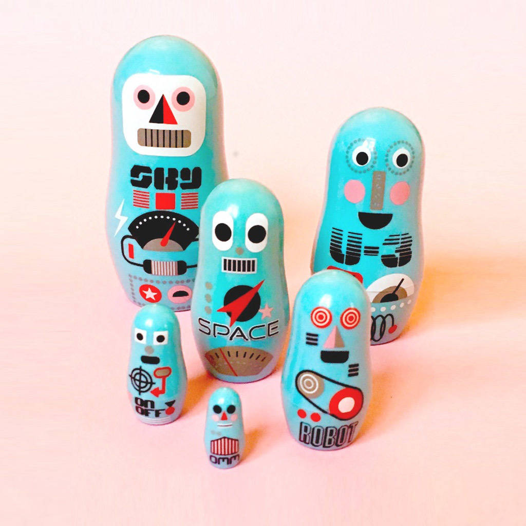 Pocket Robot Nesting Dolls By Posh Totty Designs Interiors