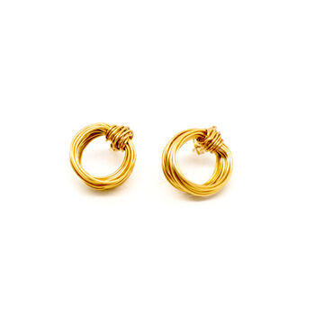 Hoop Stud Aphrodite Earrings Gold | Silver | Blended, 2 of 5