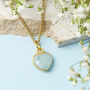 Gold Plated Heart Aquamarine Gemstone Necklace, thumbnail 1 of 7