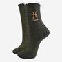 Women's Glitter Socks Black Gold Zodiac Pisces, thumbnail 2 of 5