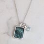 The Duo Emerald Necklace, Sterling Silver, thumbnail 5 of 11
