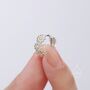 Sterling Silver Daisy Flower Chain Huggie Hoop, thumbnail 3 of 10