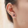 Prong Set Mystic Black Cz Stud Earrings, thumbnail 3 of 12