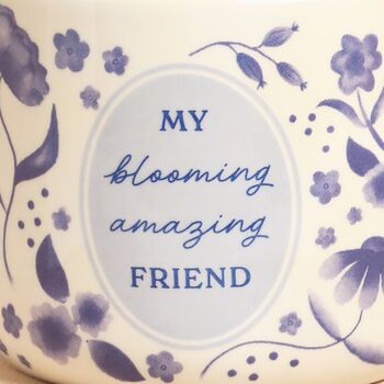 Ceramic Blue Wildflower Blooming Amazing Friend Mug, 3 of 5