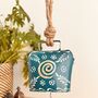 Blue Swirl Traditional Indian Hanging Cow Bell Chime, thumbnail 8 of 9