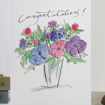 'Congratulations!' Floral Celebration Card, 3 of 3