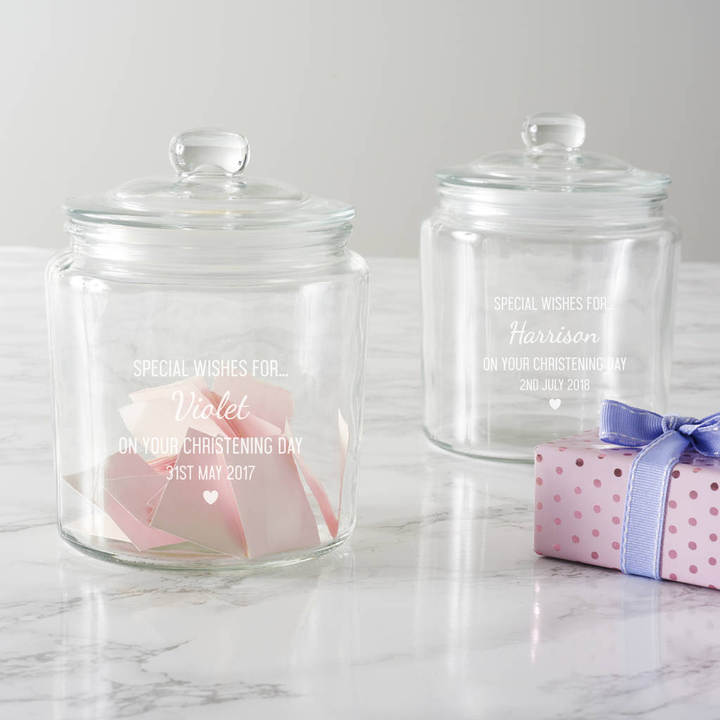 Personalised Christening Wishes Jar, 1 of 2