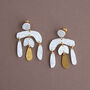 Statement Pearly White Art Deco Earrings, thumbnail 2 of 6