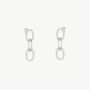 Ancient Allure Textured Silver Chain Drop Earrings, thumbnail 2 of 6