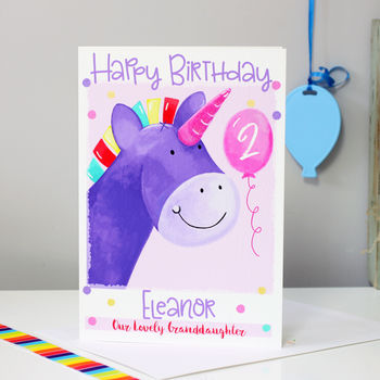 Personalised Unicorn Relation Birthday Card, 7 of 10
