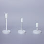 G Decor Set Of Three Scandi White Taper Candle Holders, thumbnail 5 of 5
