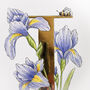 I Is For Iris, Gilded Botanical Print, thumbnail 3 of 5