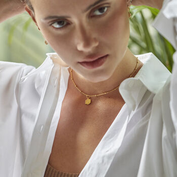Initial Hexagon Choker Necklace Silver Or Gold Vermeil, 5 of 6