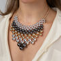 Three Tone Beaded Statement Necklace, thumbnail 1 of 3