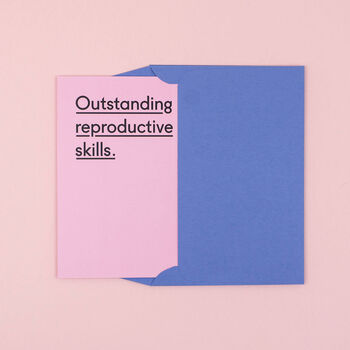 'Outstanding Reproductive Skills' Funny New Baby Card, 3 of 4